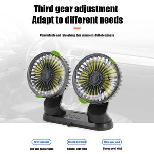 Electric Fans Car Fan USB ED Head Fan för lastbil SUV R230802