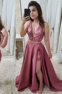 2023 Två stycken avtagbar tågkvällsklänning V Neck Lace Appliques Pearls Prom Glows Short Girls Formal Party Dress