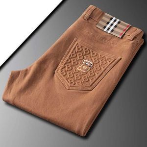 Bur Original Quality Embroidered Men Casual Designer Pants Tb Warhorse Sweatpants Man Trousers Brands Jeans New Arrival B Stripe Print Graphic Classics Jeans 8716