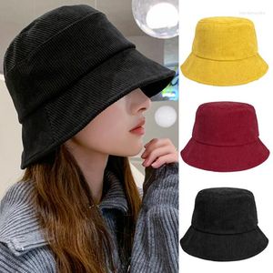 Berretti Cappello da pescatore Donna Uomo Velluto a coste Tesa larga Pescatore Moda retrò Autunno Inverno Fondo piatto Outdoor Unisex Panama