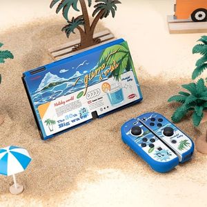 Custodia protettiva GeekShare Custodia sottile per Nintendo Switch OLED e Joy Con - Assorbimento degli urti e antigraffio --- Sea Island