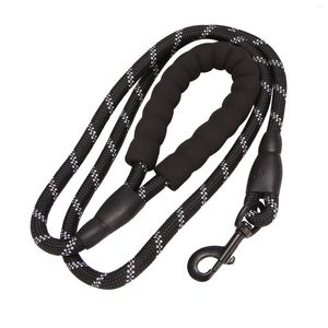 Dog Collars 5 Ft Strong Leash Comfortable Padded Handle Highly Reflective Threads Medium Large Dogs Black