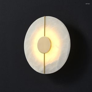 Lampa ścienna domowa atmosfera Oświetlenie Złota miedź ciepłe światło loft deco naturalny marmurowy salon sypialnia scocne