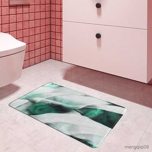 Carpets Green Stripe Marble Pattern Anti-Slip Suede Carpet Door Mat Doormat Outdoor Bath Kitchen Living Room Floor Mat Rug Home Decor R230802