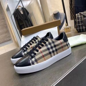 House Check Baumwoll-Leder-Turnschuhe, gestreift, Vintage-Designer-Freizeitschuhe, Vintage-Check-Baumwoll-Turnschuhe, Luxus-Männer-Sneaker, Haus, gestreifte Schuhe, Trainer, Plattform