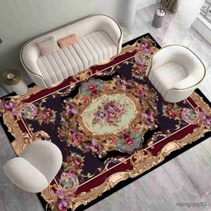 Carpets Luxury European Floral Carpets for Living Room Sofas 2x4m Big Size Area Rugs Decoration Bedroom Carpet Elastic Flannel Floor Mat R230802