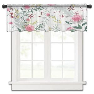 Gardin azalea lämnar kvistar tyll kök litet fönster valans ren kort sovrum vardagsrum hem dekor voile gardiner