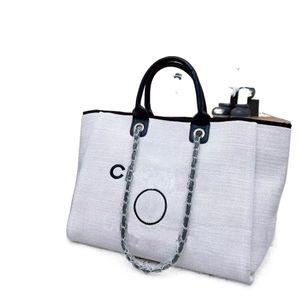 2023 new women's Luxury Handbag Designer Beach Bag High Quality Fashion Knitted Wallet Shoulder Large Tote Bag with Chain Canvas Shopping Bags hot sell