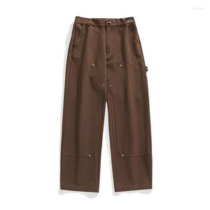 Pantaloni da uomo Uomo Primavera Autunno 2023 Pantaloni cargo casual in cotone Pantaloni larghi da uomo coreano Vintage Streetwear