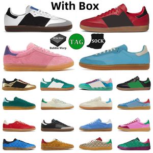 2023 With Box Casual Shoes White Black Vegan Sporty Rich Blue Monogram Red Bliss Pink Purple Velvet Wales Bonner Gazelle Indoor Women Men Sneakers Trainers Size 36-45