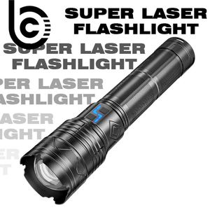 Ficklampor facklor Super Bright Long Range kraftfulla LED -ficklampor Typec USB laddningsbar 24000mAh11200mAh Torch Light High 100w Zoomable Outdoor 230801