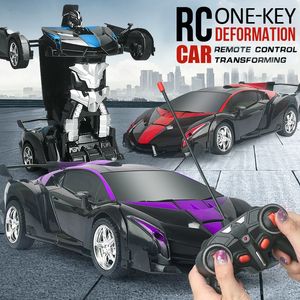 ElectricRC Car RC Car 24 estilos Robots Toys Transformation Robots Sports Vehicle Model Remote Cool Deformation Car Kids Toys Gifts For Boys 230801