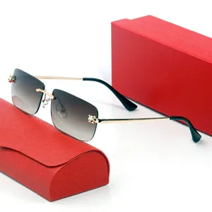 Designer-Sonnenbrille für Herren und Damen, Carti Panther, handgefertigt, aus Acetat, Bügelfederscharnier, Business-Angelegenheiten, Anti-UV-Multi-Rechteck, für Herren und Damen, trendige Sonnenbrillengestelle