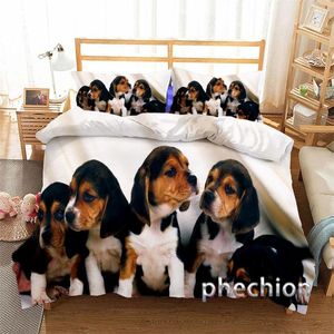 Conjuntos de cama Animal Dog BEAGLE Conjunto de impressão 3D Capas de edredom Fronhas de uma peça Edredom Roupa de cama Cama K346