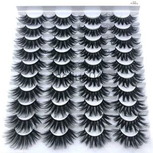 Falsche Wimpern, 20 Paar, 3D-Nerzhaar, falsche Wimpern, 1025 mm, dicke, lange, flauschige Wimpern, handgefertigt, tierversuchsfreies Nerz-Wimpern-Make-up x0802