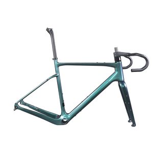 New Version Full Internal Cable Disc Gravel Bike Frame GR044 Chameleon 1001 Paint Size 49/52/54/56/58cm