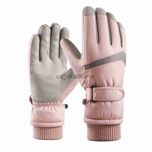 Ski Gloves 1pair Women Men Windproof Gift Anti Slip Climbing Cycling Winter Warm Sports Running Motorcycle Adult Ski Gloves Soft Thickened J230802