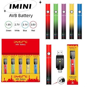 Preriscaldamento batteria a bottone Imini AVB 380mAh Preriscaldamento a tensione variabile VV con impostazione a 4 livelli per 510 Vapers Pen adatto per cartucce serbatoio 510 Thread in Display Box in stock