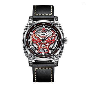 ساعة معصم أعلى العلامة التجارية ساعة ميكانيكية الرجال المنحوتة جوفاء خارج الحرفية wristwatch luminous مضيئة relogio maschulino 2023