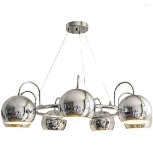 Ljuskrona Mordern Chrome Pendant Lights Living Room Decoration järnbelysning 3/5/7 huvuden tak ljuskrona för matrum