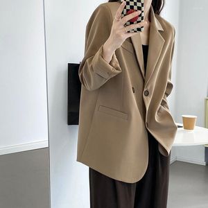 Kadın Suit Dasswei Ofis Bayanlar İş Giyim Takım Kıyafet Ceket 2023 Bahar Sonbahar Çifte Kesilmiş Gevşek Blazerler Kadın Üstleri Kadın Siyah