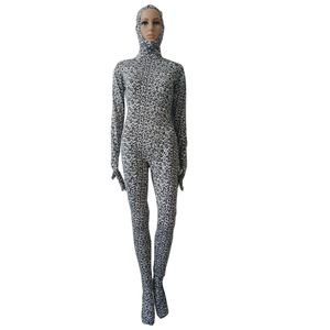 Lycar Spandex Catsuit Open Face Cosplay Costumes Leopard 의상 동물 Zentai 전신 코스프레 점프 슈트