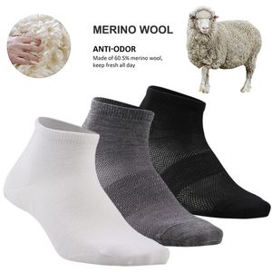 Herrensocken ZEALWOOD Ultraleichte Damen-Merinowolle, athletisch, knöchelfrei, atmungsaktiv, dünn, für Laufen, Tennis, Golf, Sommer, 3 Paar 230802