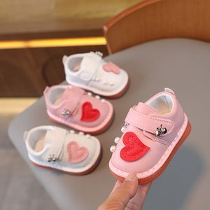 Sneakers Sottopiede 11 13cm Cute Heart Girl Baby Princess Shoes Soft Bottom Little Toddler 230802