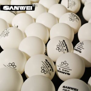 Bolas de tênis de mesa aprovadas pela ITTF SANWEI 3 estrelas ABS 40 com costura PP bola torneio uso bola de ping pong 100pcsbag 230801