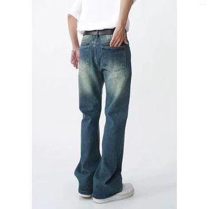 Men's Jeans Pants Loose Wide Leg Casual Simple Korean Streetwear Fashion Vintage Pocket Design Straight Denim Trousers Spring 20