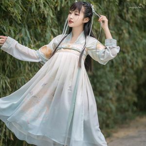 Etniska kläder traditionella kinesiska kvinnor Hanfu Fairy Dress Embroidery Orient Tang Dynesty Cosplay Costume Princess Stage Dance Festival