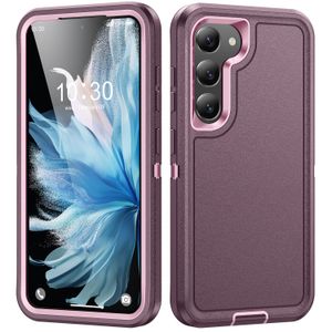 Defender Telefonfodral för Samsung Galaxy S24 S23 FE Ultra S22 Plus A14 4G A54 5G A53 A13 A03S 4 Corners Protective Robot Flat Tough Rugged Armor Cover Purple Purple Purple