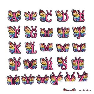 Shoe Parts Accessories Butterfly Alphabet Clog Charms For Decoration Rainbow Letters Drop Delivery Series Randomly