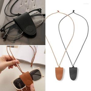 Keychains Sunglasses Leather Holder Clip Eyeglasses Hanger For Car Portable Card Tool