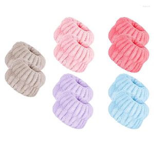 Suporte de pulso 10 Pcs Washband Sweatband com material de flanela absorvente pulseiras para mulheres meninas senhoras evitar líquido de