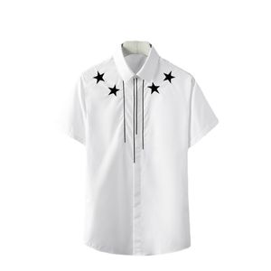 Minglu Summer Mens Shirts High Quality Five Star Bordado Short Sleeve Men Dress Shirts Plus Size 4xl Casual Slim Shirts Man