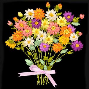 Çin tarzı ürünler DIY Pastoral Çiçekler Boncuk İşi Yeni Başlayan İğne Kitleri İçin Şerit Şerit Çapraz dikiş Arts El Sanatları Dikiş Dekoru R230803