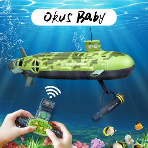 電気/RCボートOmnibearingリモコンシーウルフアップグレードバージョンRC Big Submarine 6チャンネル35cm RC原子力潜水艦キッズToy 230802