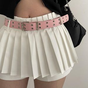 Paski punkowe skórzane harajuku y2k pasek disco krineston kolorowy pasek kawaii lolita cosplay hip dziewczęta