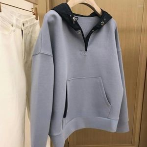 Con cappuccio da donna Zhoutaylor Women Fashion Office Lady Pullovers Female Female Full-Neck Sweet Shee Sliet Autunno 2024 Tops Female S0721