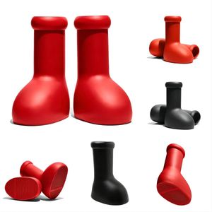 Astro Boy Boot Big Red Boots Homens Mulheres Moda Black Rain grossa Bottom não deslizamento Plataforma masculina Plataforma Sapatos de bootie Big Size 35-47