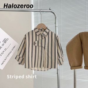 Kids Shirts Autumn Baby Boys Blouse Children Soft Outfits Toddler Cotton Clothing Casual Clothes Girls Striped Long Sleeve 230802