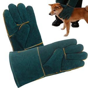 Small Animal Supplies Handling Gloves Leather Anti grasping Anti Bite Protective Cat Dog Snake Gardening Pets 230802