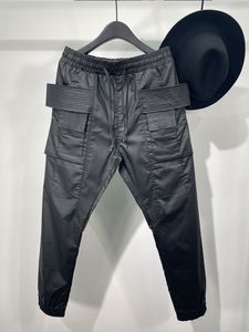 Men's Shorts Owen Seak Men Casual Wax Denim Jeans Cotton Gothic Men's Clothing Coated Autumn Straight Solid Black Jeans Pants 230802