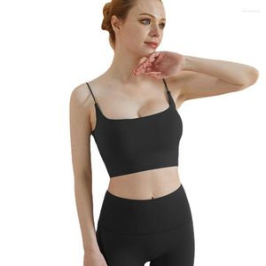 Наряд йоги антибом Lycra Spaghetti Brap Brab Bra Bra Supear Slim Simple с подушкой