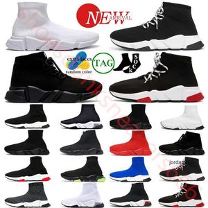 2024 Tasarımcı Lüks Çorap Koşucu Günlük Ayakkabı Platformu Erkekler Parlak Örgü Hız 2.0 1.0 Trainer Sneaker Sock Shoe Master kabartmalı spor ayakkabı hızları patik Paris Ayakkabı 35-45