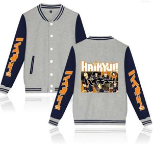 Herrjackor haikyuu basebolljacka män/kvinnor haikyu enhetlig japansk anime tryck 2023 vår streetwear mode tröja