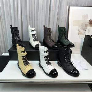2023 Designer Luksusowe Martin Boots Women Oryginalne skórzane górne kolory przyjęcie na zewnątrz oddychane but ladys moda butów na niskim obcasie rozmiary 35-40