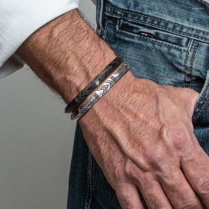 Bağlantı Bilezikler Viking Tribal Arrow Cuff Klasik İskandinav Bileklik Bileklik Erkekler Paslanmaz Çelik Kelt Stili