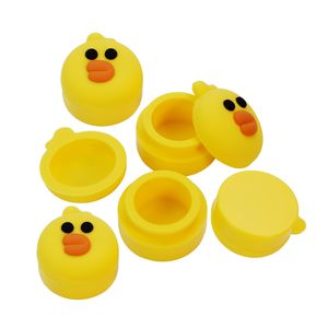 Garrafas de armazenamento 5ml 10 pçs Frascos estilo pato amarelo Frasco de silicone antiaderente Resistente ao calor para cachimbos Recipientes de pasta de cigarro reutilizáveis duráveis